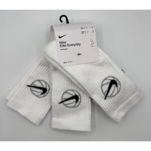 Nike Everyday Basketball White Crew Socks 3 Pair Mens Size 8-12 DA2123-100 NEW